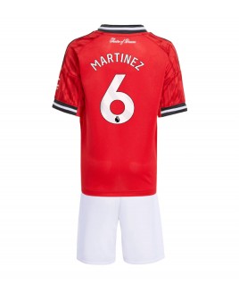 Günstige Manchester United Lisandro Martinez #6 Heimtrikotsatz Kinder 2025-26 Kurzarm (+ Kurze Hosen)